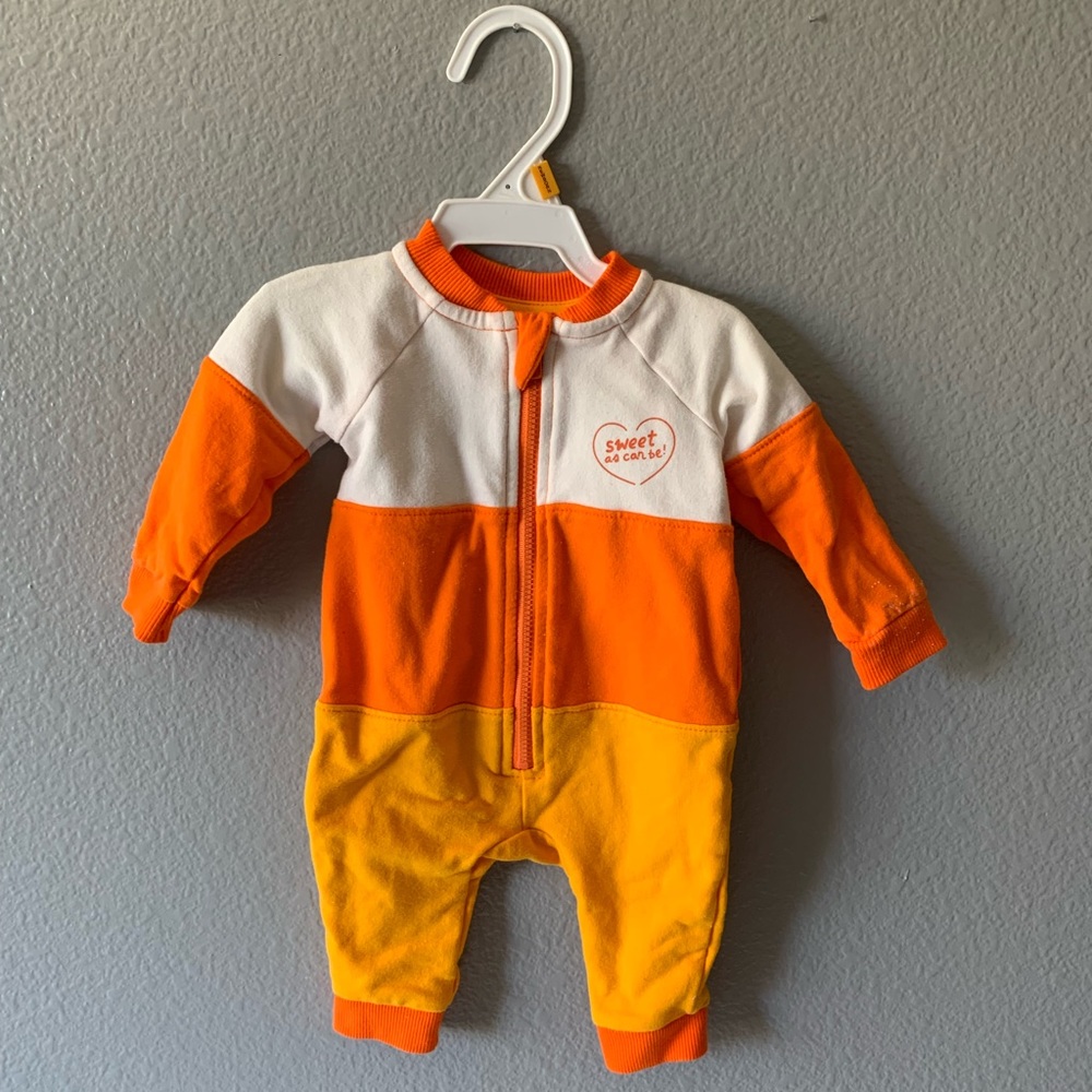 Newborn NB Halloween Candy Corn Onesie